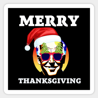 Funny Joe Biden Merry Thanksgiving Ugly Christmas Sticker